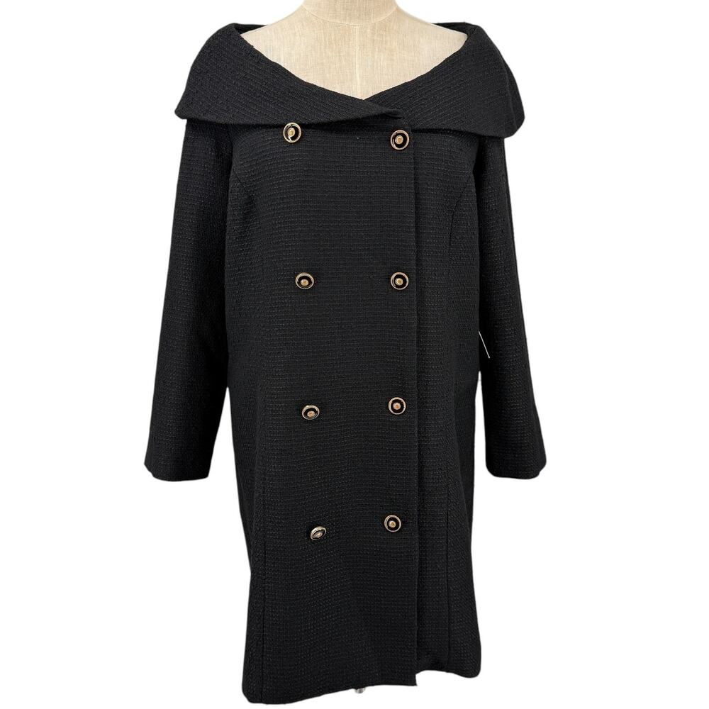 Tuckernuck Womens Black Tweed Blanche Dress Double Breasted Size XXL NWT - Picture 2 of 9